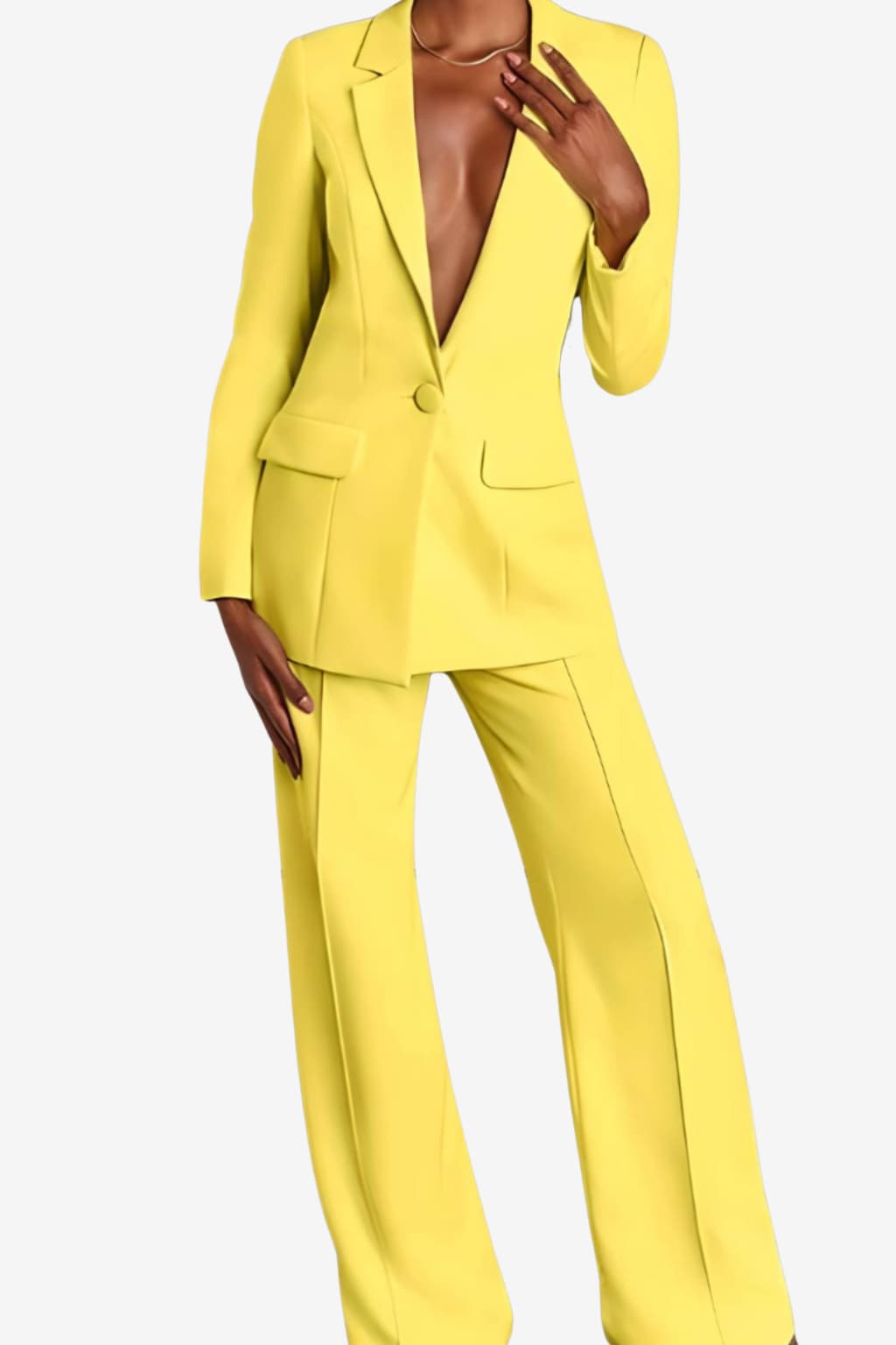 Women’s Blazer &amp; Wide-Leg Trouser Suit Set