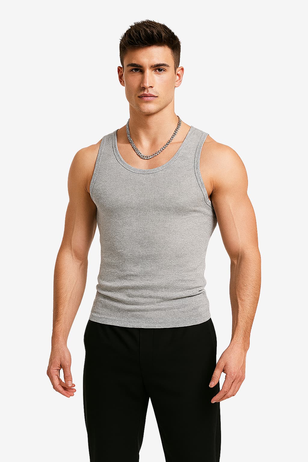 Men’s Ribbed Tank Top Slim Fit Sleeveless Vest