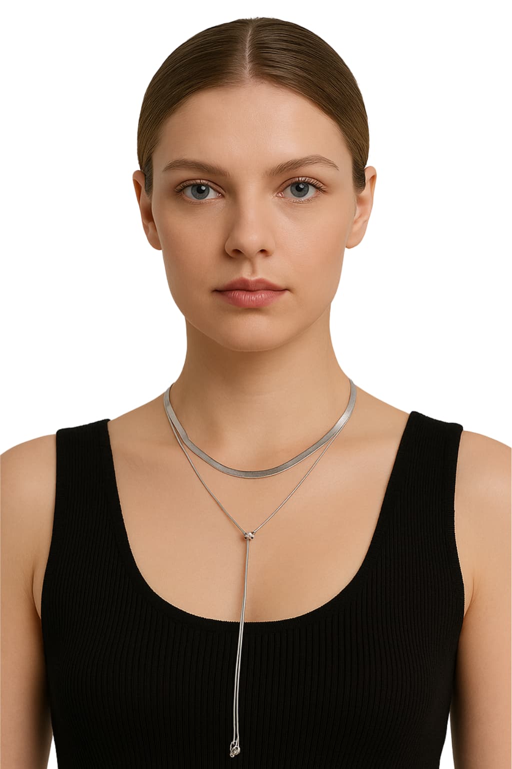 Women’s Gold Layered Choker Necklace Metal Chain