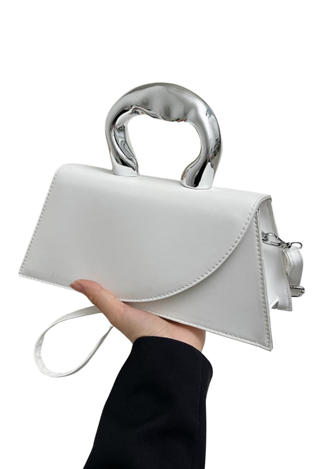 Women’s Trapezoid Tote Bag with Metal Handle