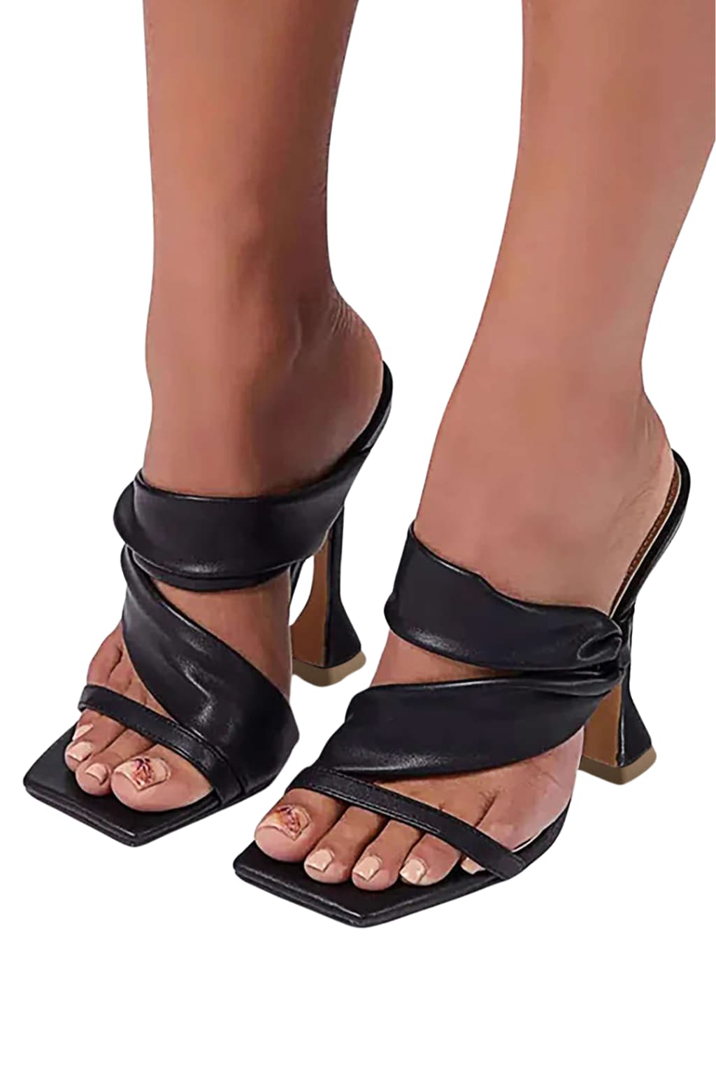 Women’s Metallic Square Toe Heeled Sandals Strappy