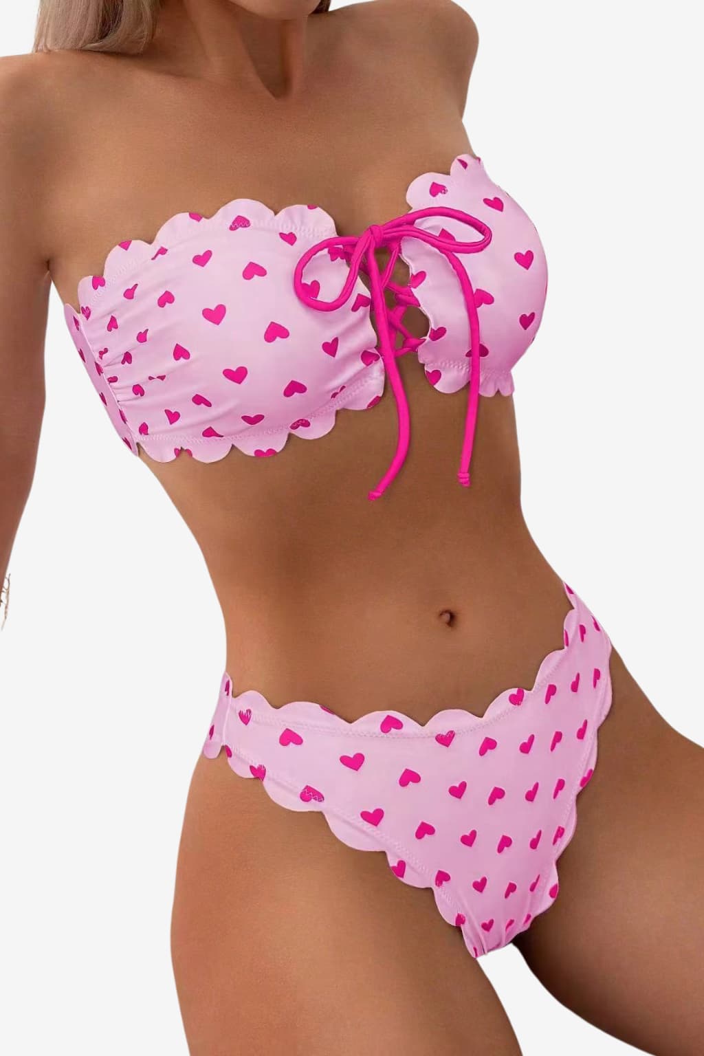 Women’s Strapless Polka Dot Bikini Set for Summer