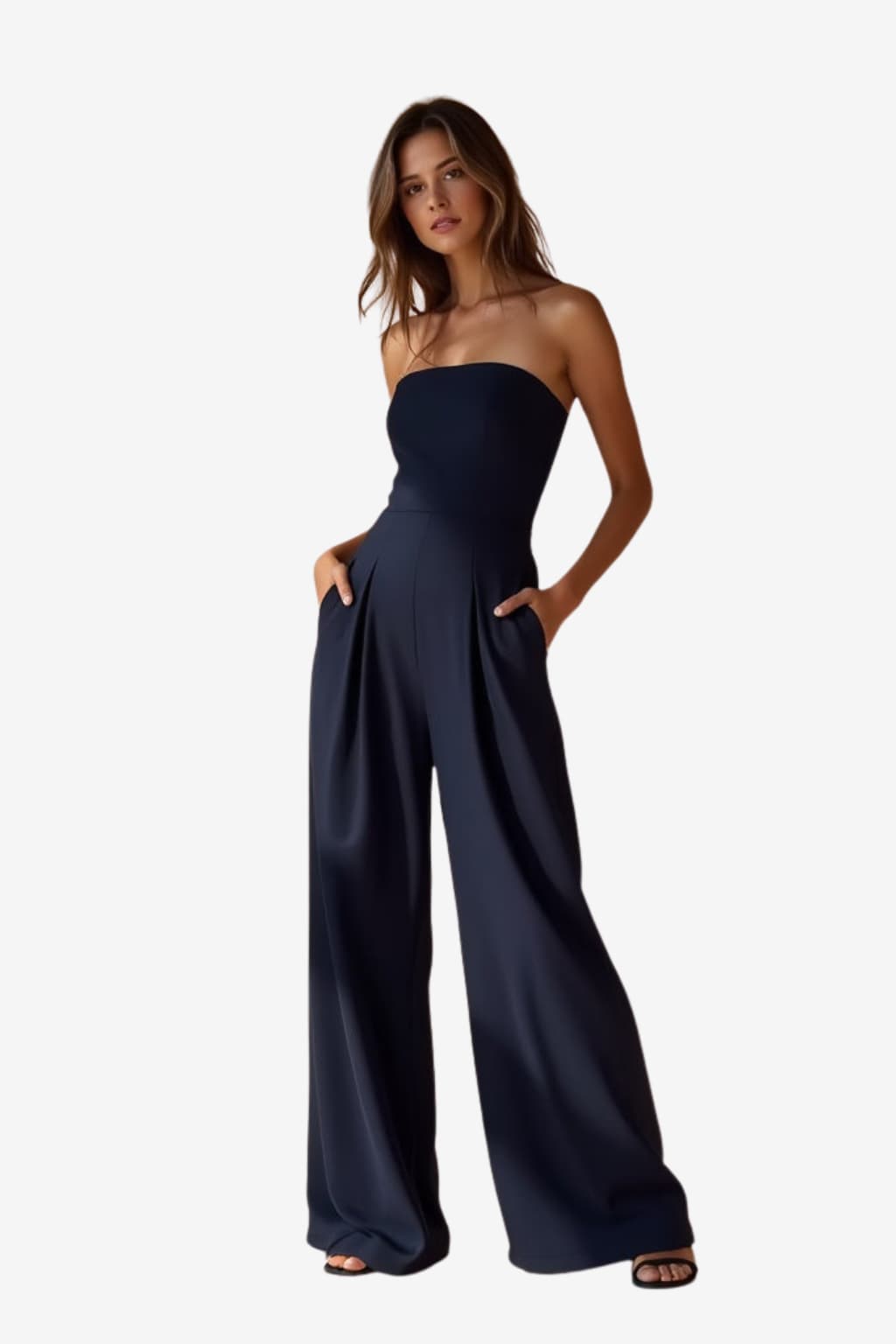 Women’s Strapless Jumpsuit Wide Leg Evening Outfit