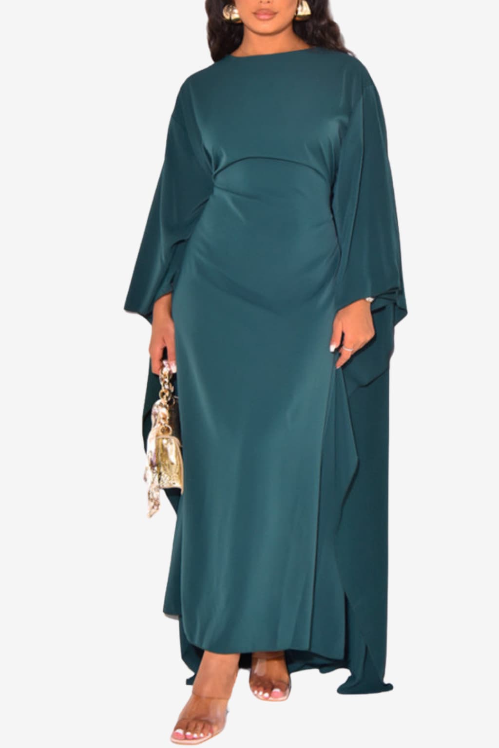 Women’s Maxi Dress V-Neck Long Sleeve Flowy Fit