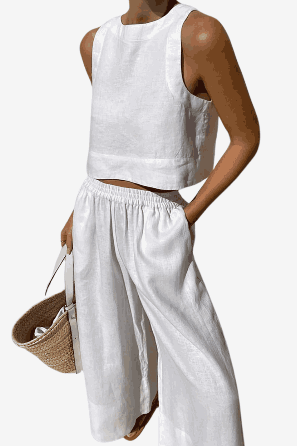 Women's Linen Two-Piece Set - Lightweight Summer Outfit