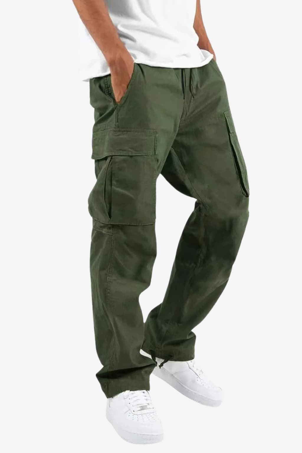 Men's Wide Fit Cargo Trousers, Cotton Blend, Multi Pocket