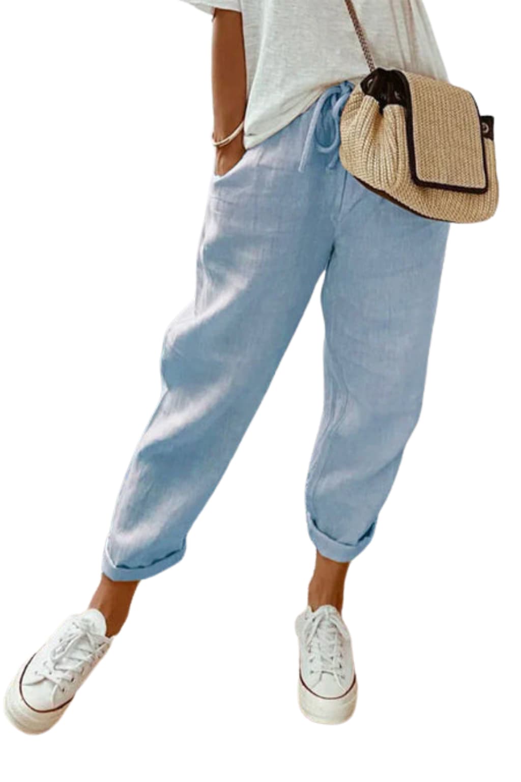 Women's Linen Cropped Trousers