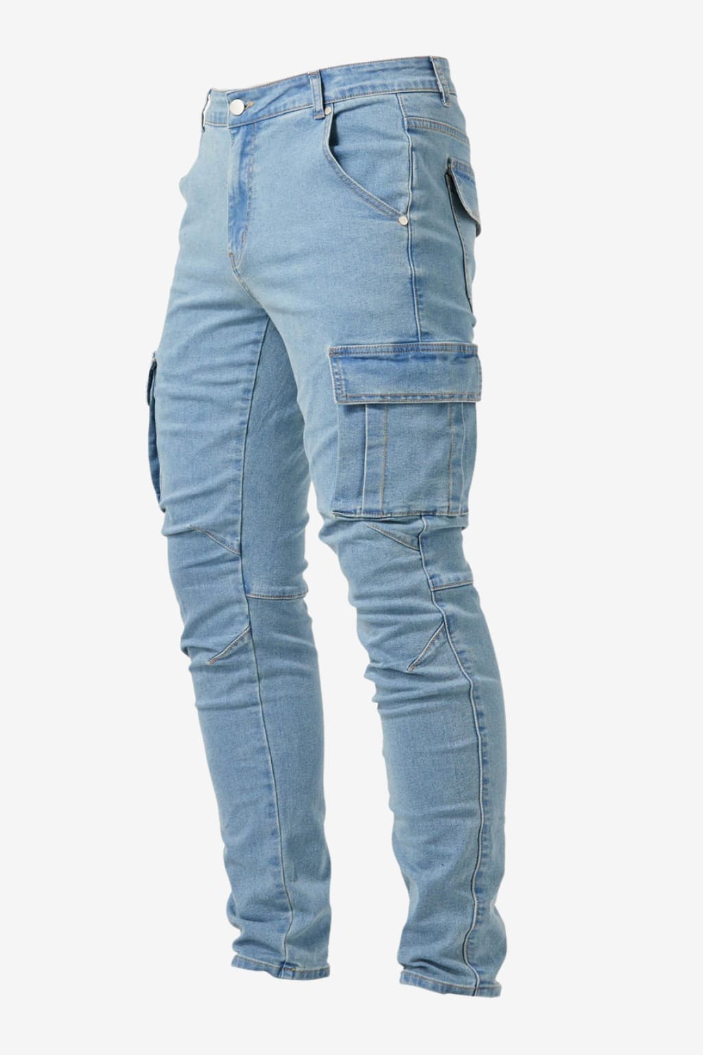 Men's Slim Fit Cargo Jeans with Pockets