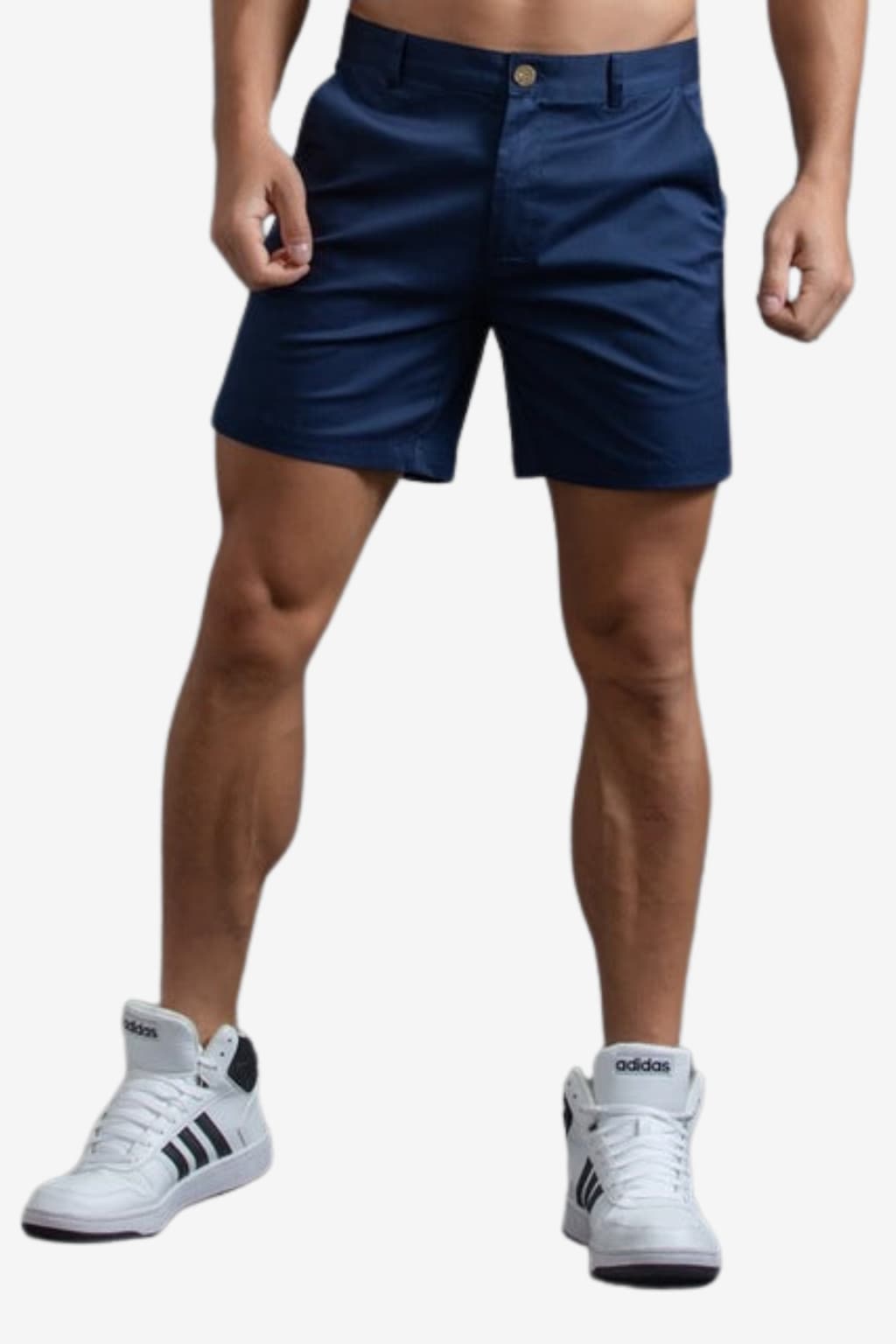 Men's Khaki Cotton Chino Shorts, Knee - Length Summer Casual