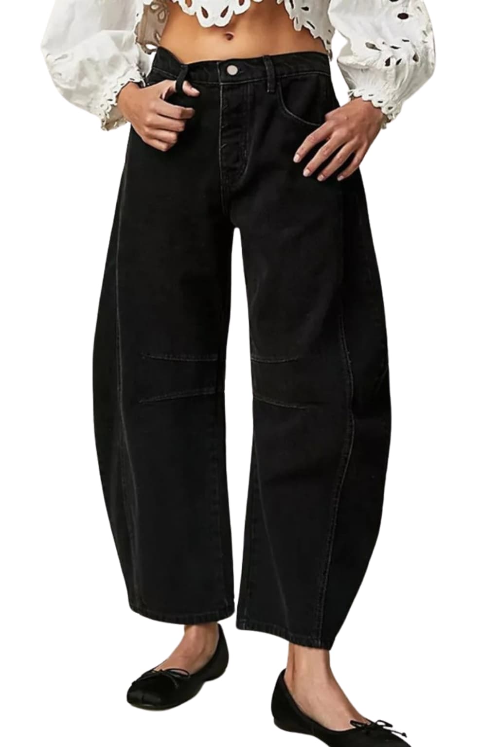 Women's High-Waisted Wide - Leg Light Blue Denim Jeans