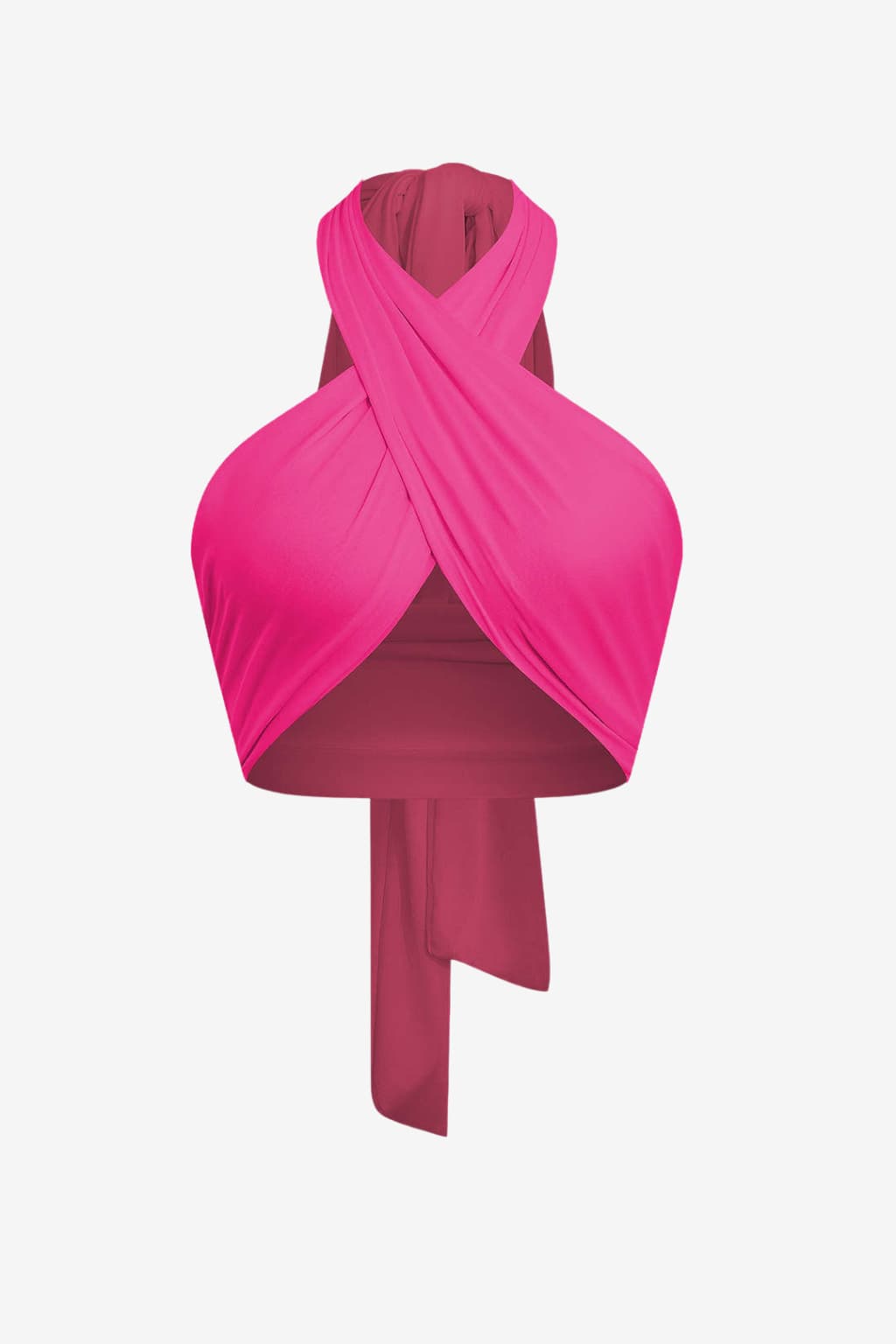 Women's Cross Halter Crop Top Fitted Jersey