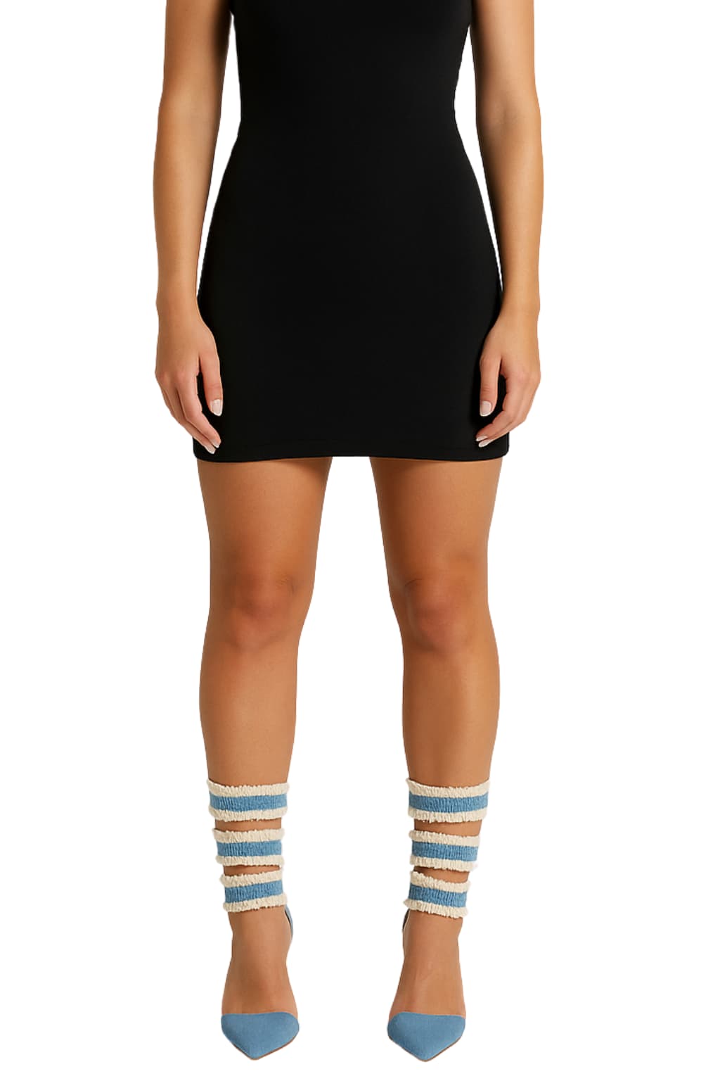 Women’s Denim Lace-Up High Heel Sandals Pointed Toe