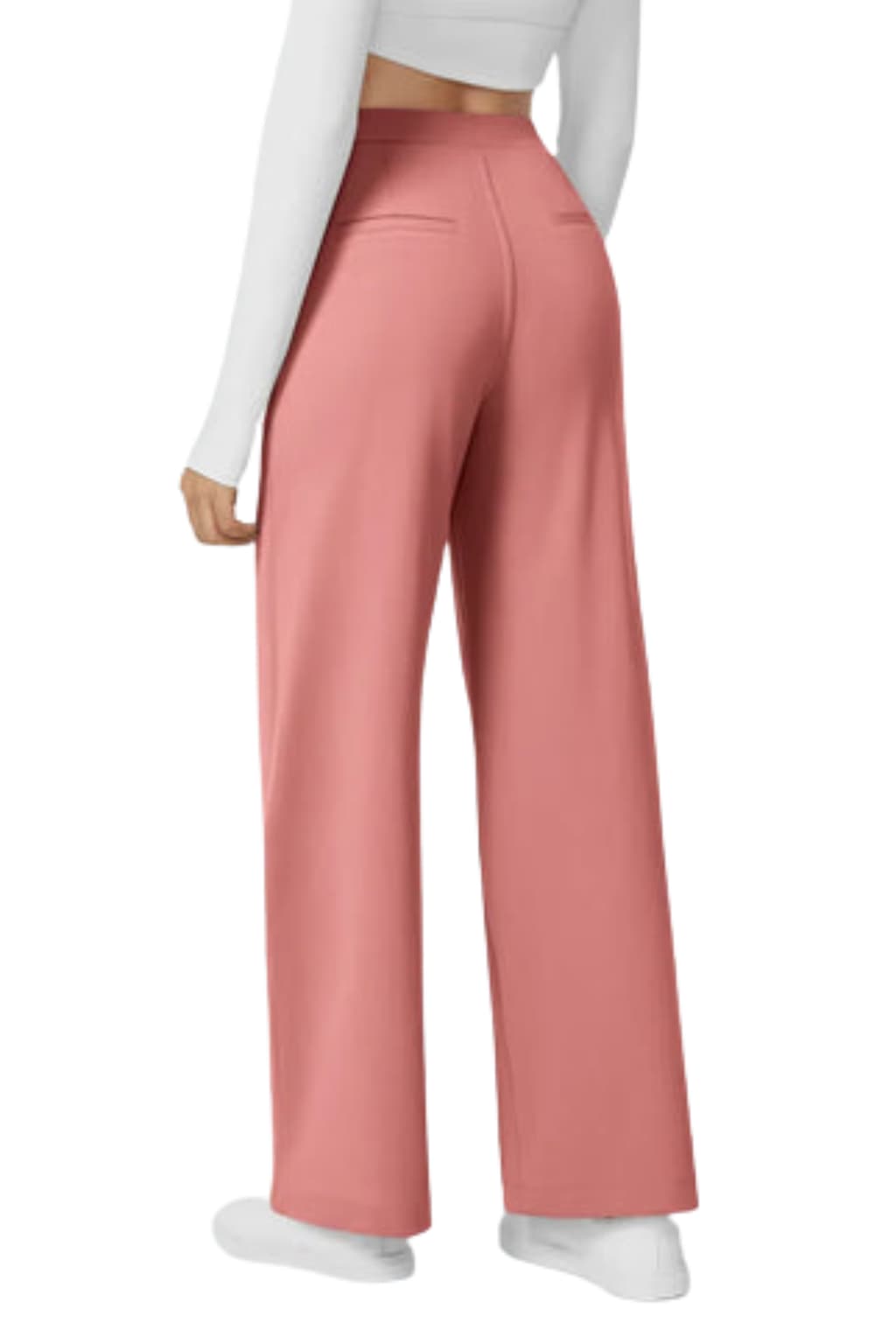 Women's High-Waisted Wide - Leg Trousers with Pleated Front