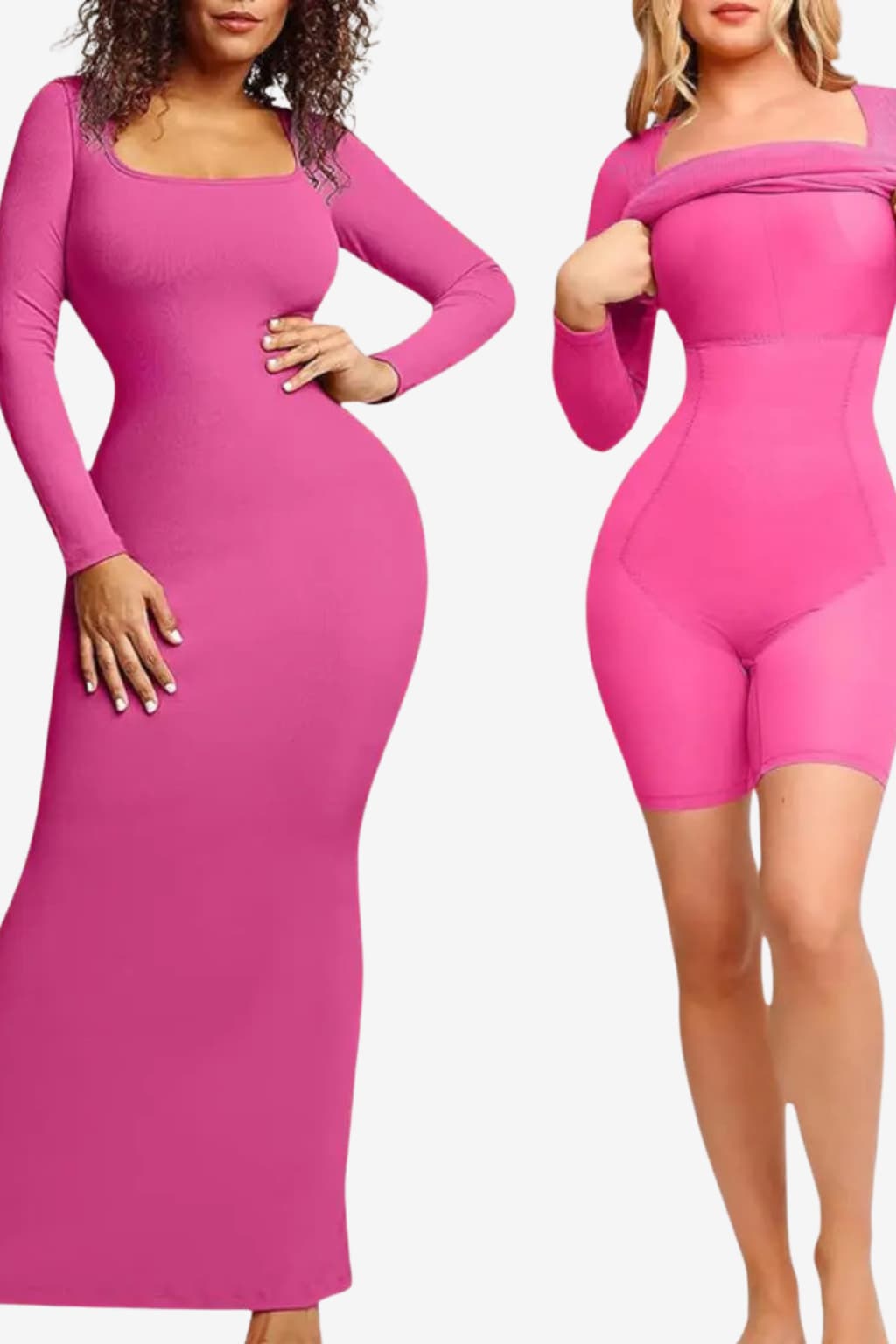 Women's Long Sleeve Maxi Shapewear Dress