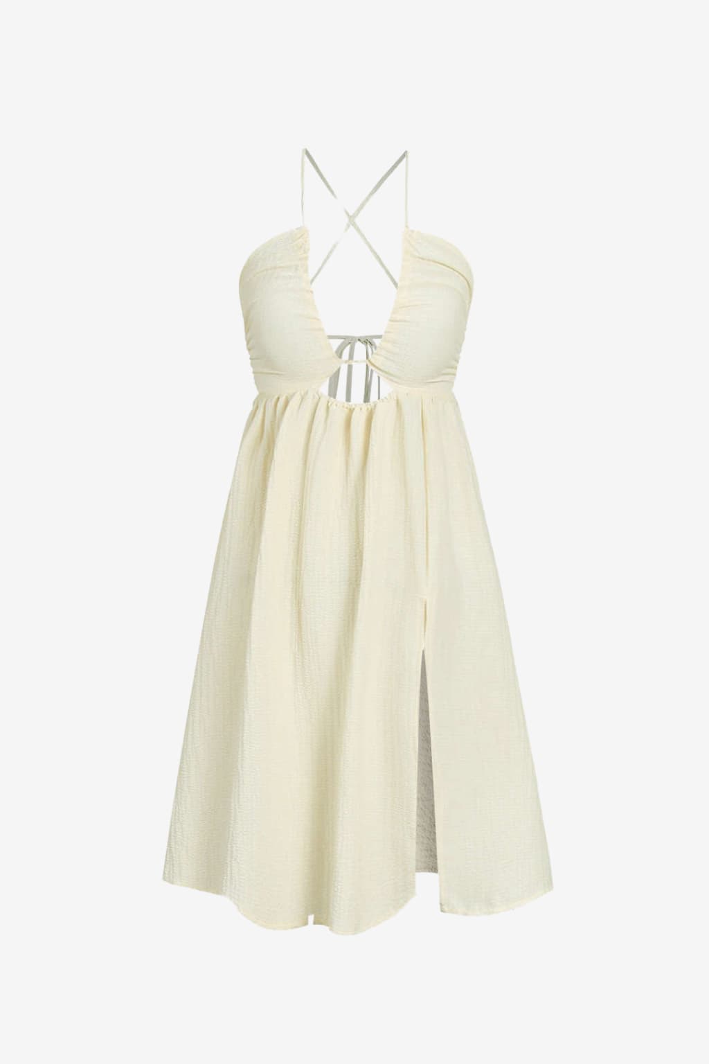 Women's A-line V-neck Backless Midi Sundress