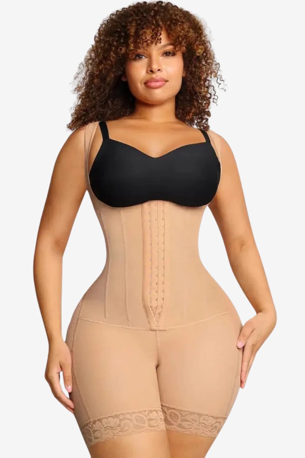 Women's Seamless Compression Bodysuit with Lace Trim