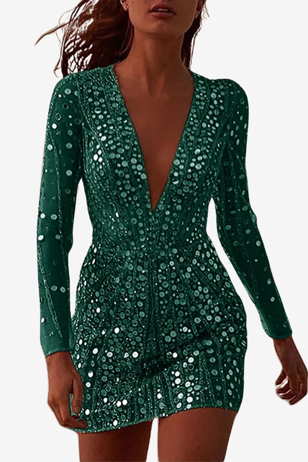 Women's Glitter Sequin Mini Cocktail Dress