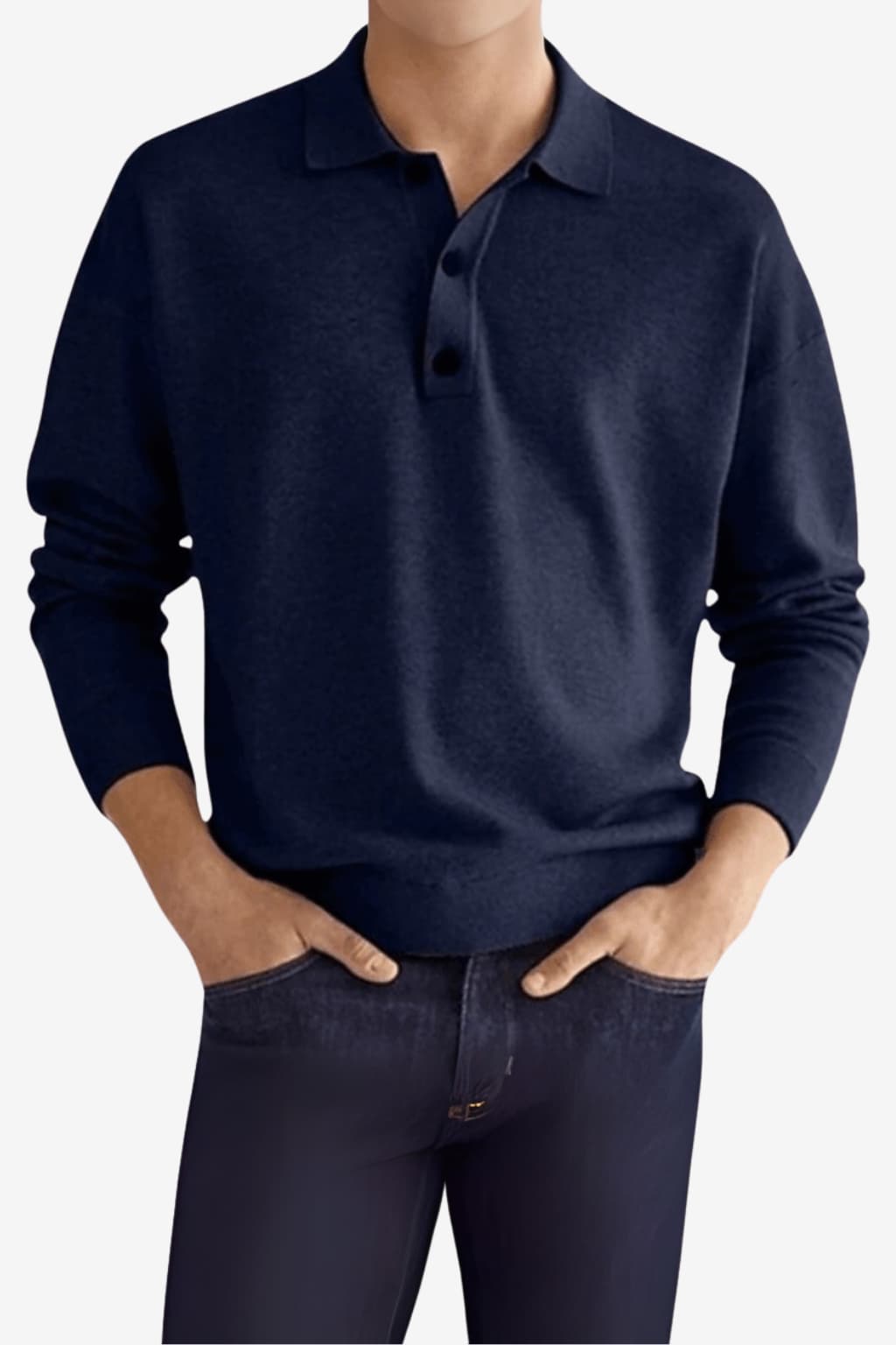 Men’s Long Sleeve Polo Shirt Casual Regular Fit Top