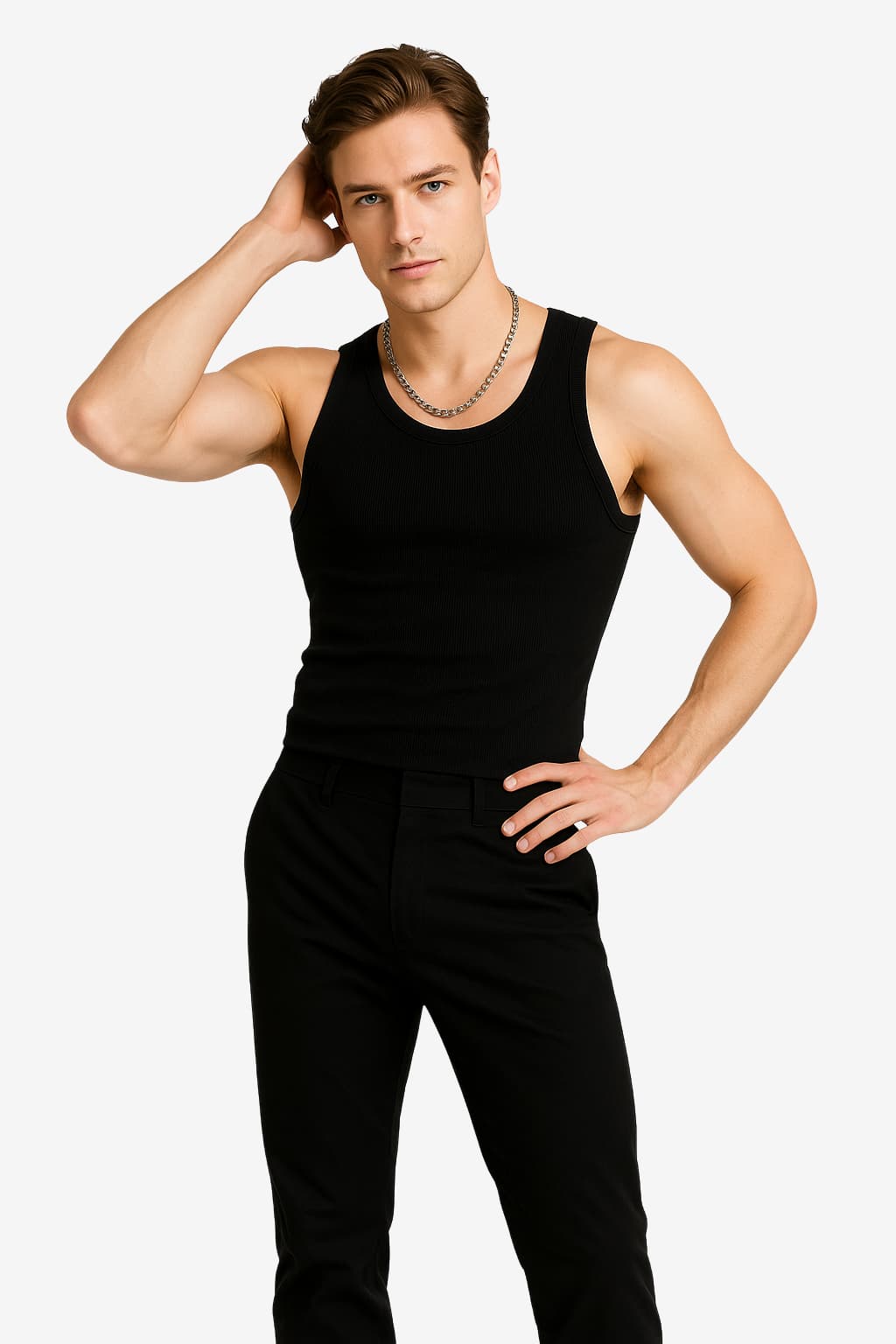 Men’s Ribbed Tank Top Slim Fit Sleeveless Vest