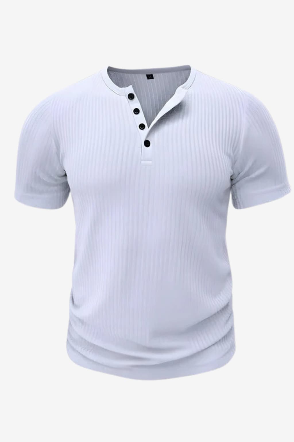 Men’s Slim Fit Henley T-Shirt Short Sleeve Ribbed Top