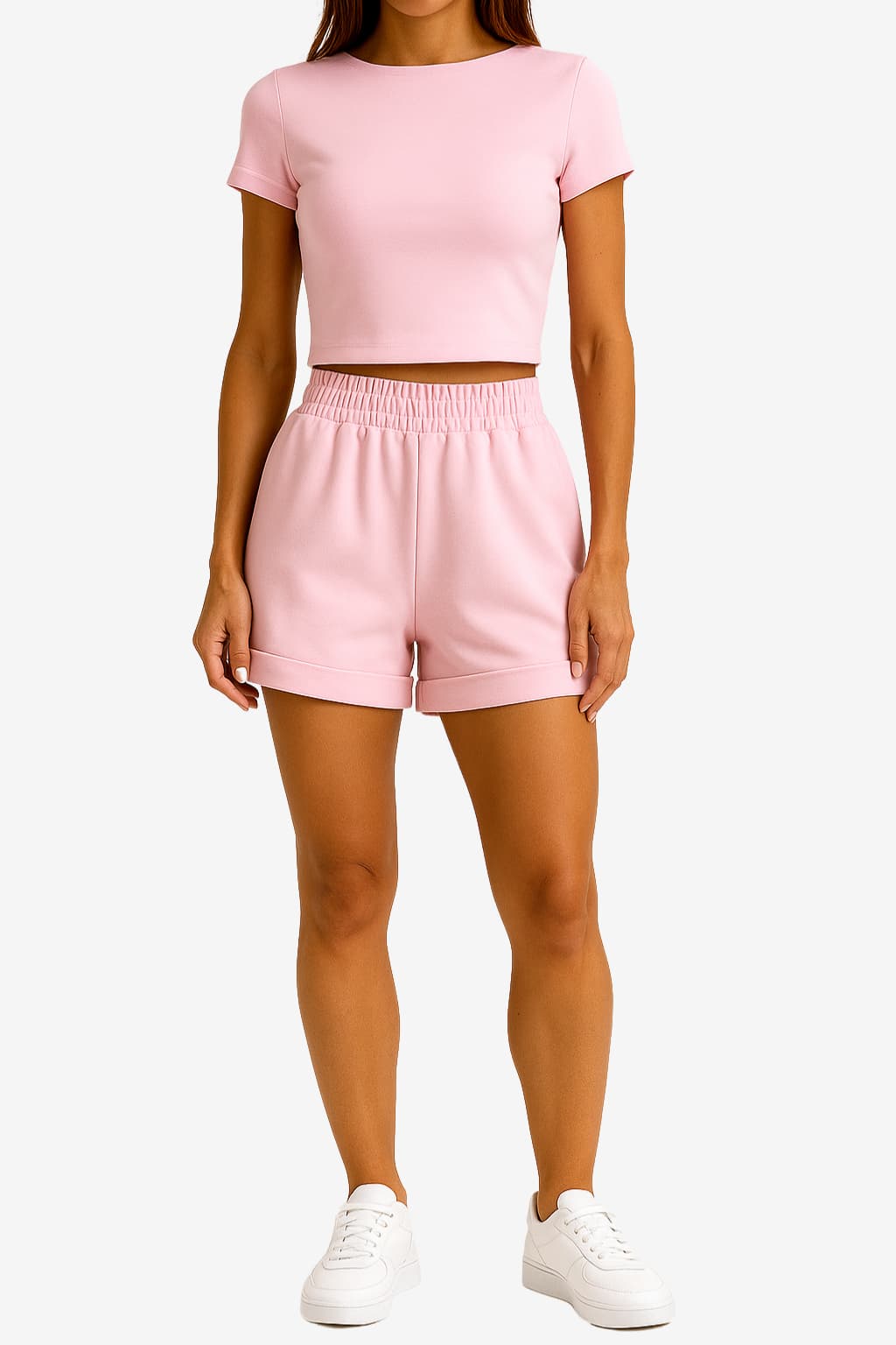Women’s Casual Crop Top and Shorts Set Summer Loungewear