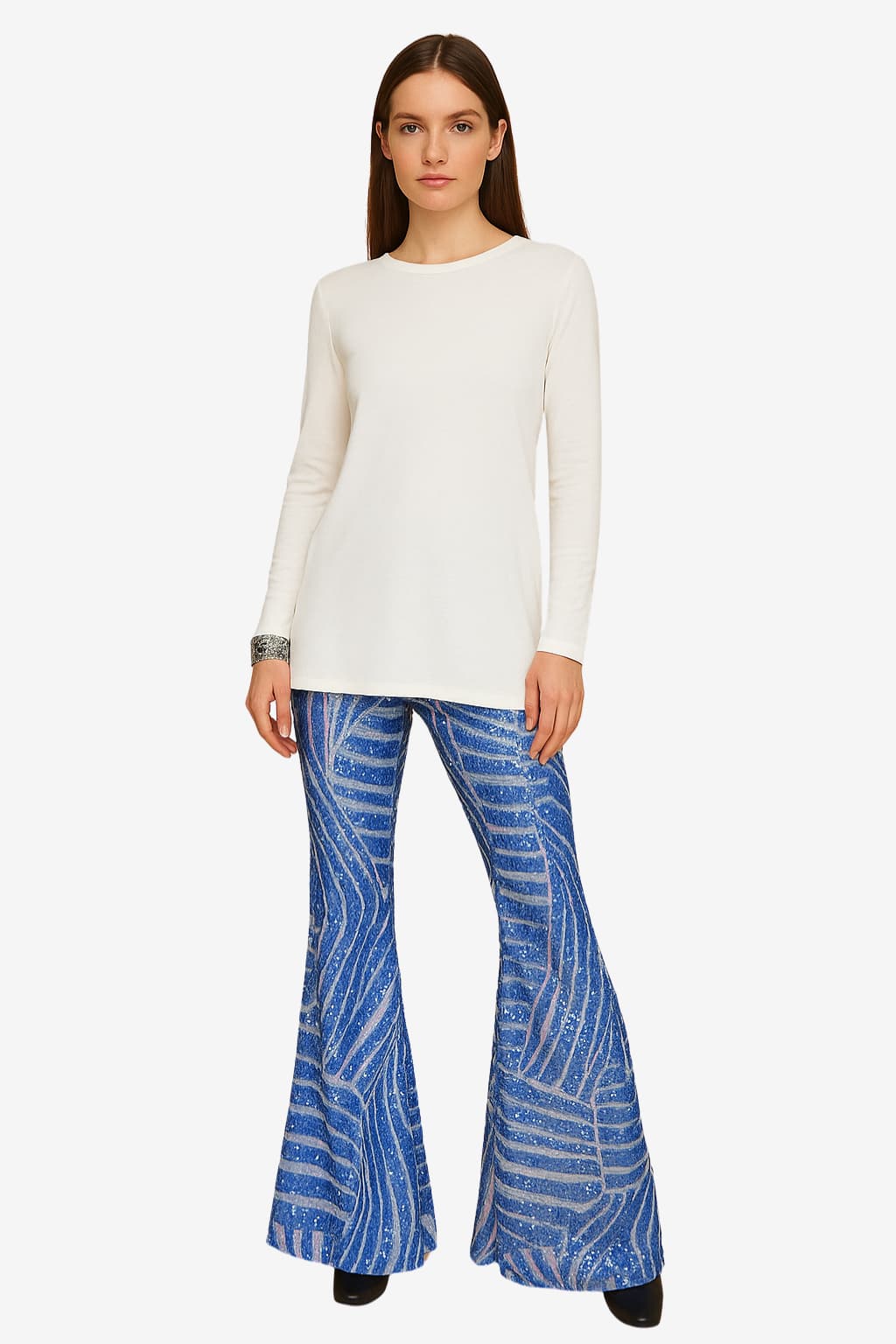 Women’s Sequin Flared Trousers Party Night Out Pants