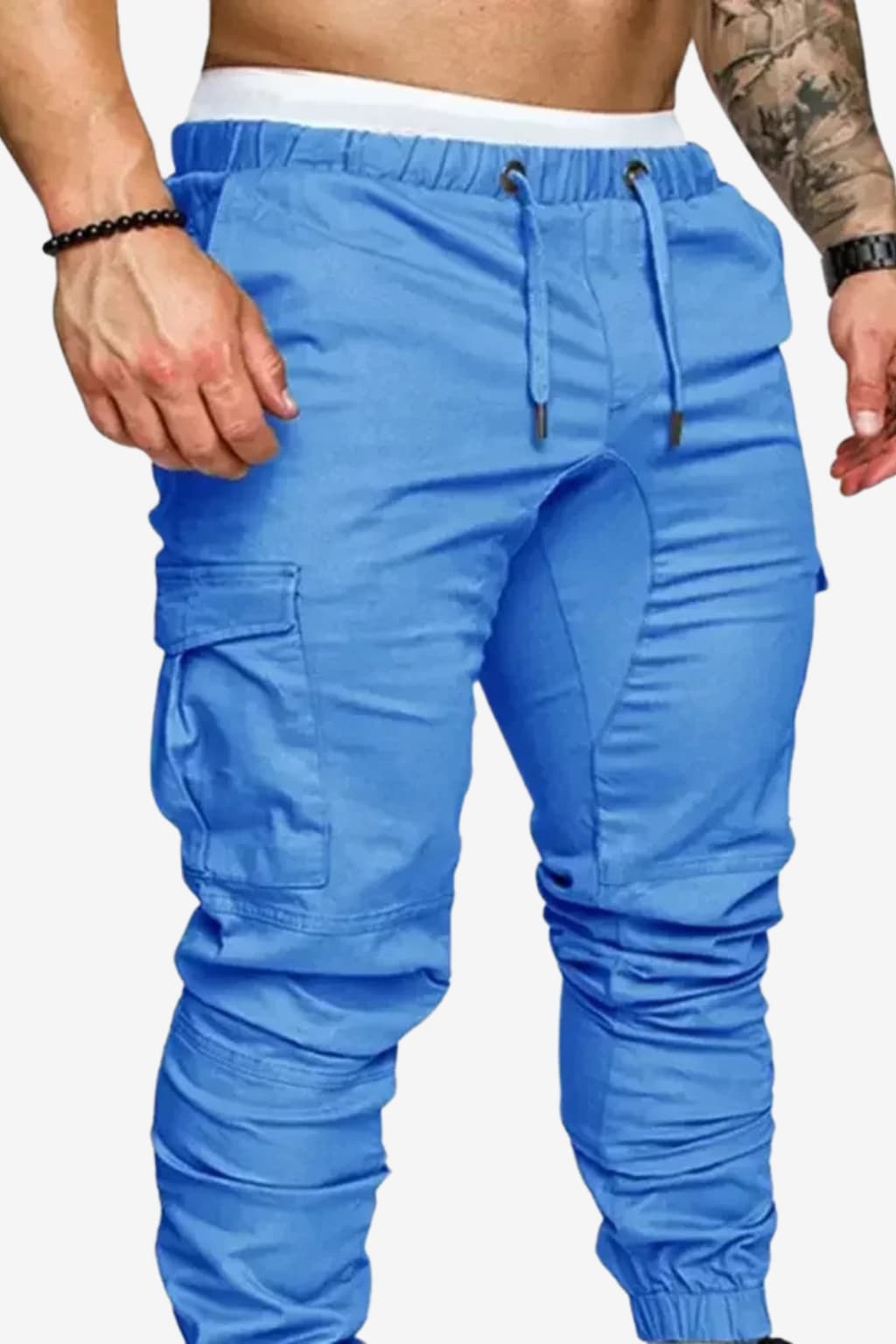 Men’s Cargo Joggers with Drawstring Waist and Cuffs