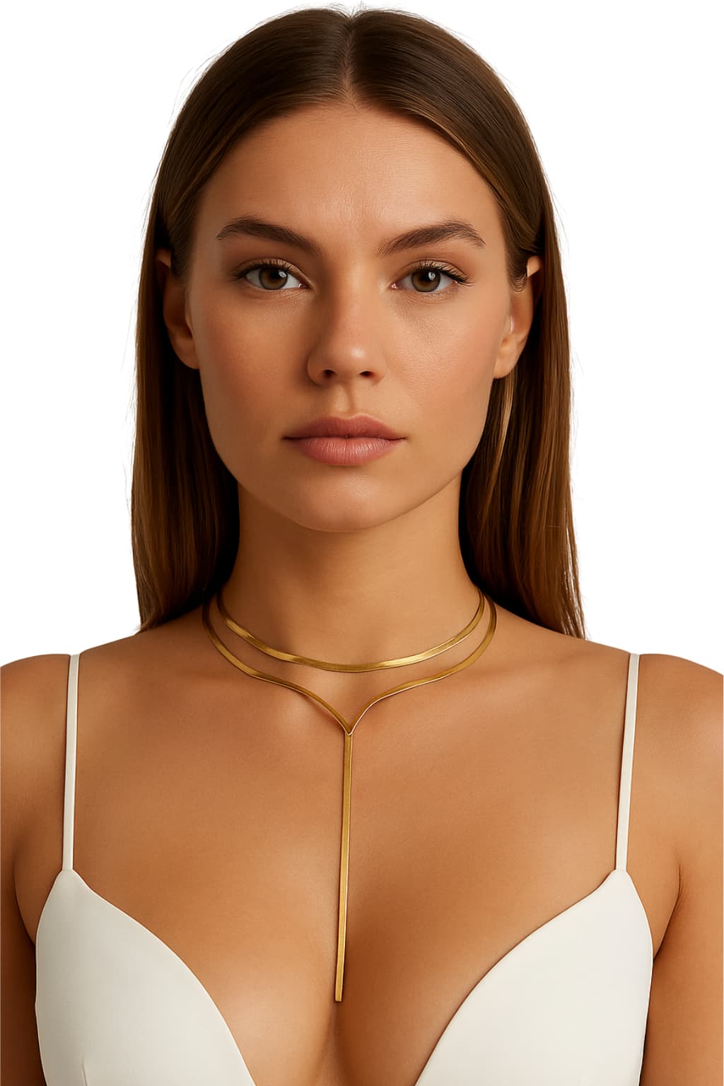 Women’s Gold Layered Choker Necklace Metal Chain