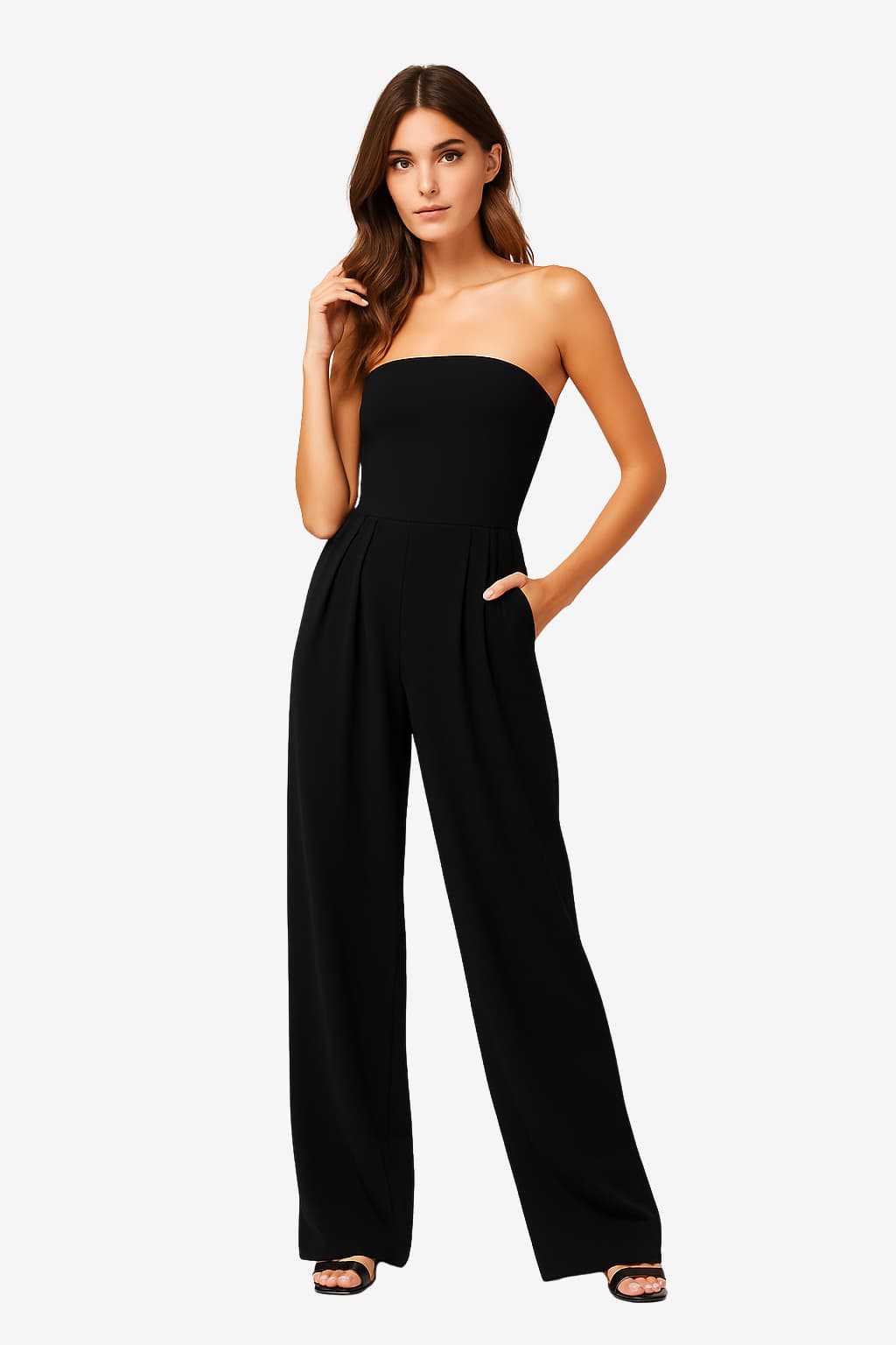 Women’s Strapless Jumpsuit Wide Leg Evening Outfit