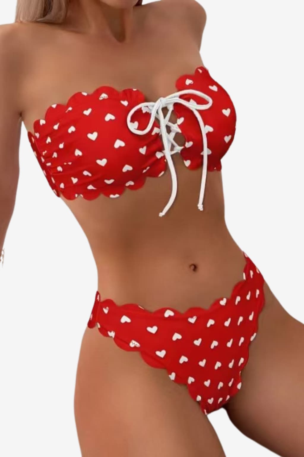Women’s Strapless Polka Dot Bikini Set for Summer