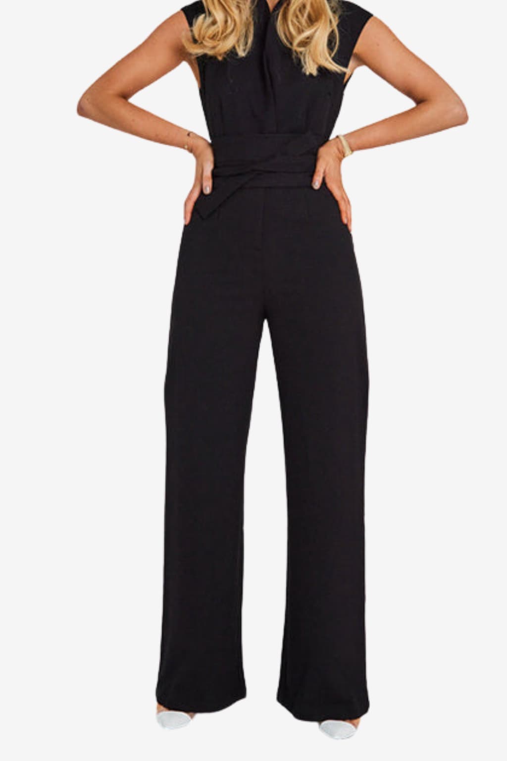 Women’s Sleeveless Wide Leg Jumpsuit High Neck