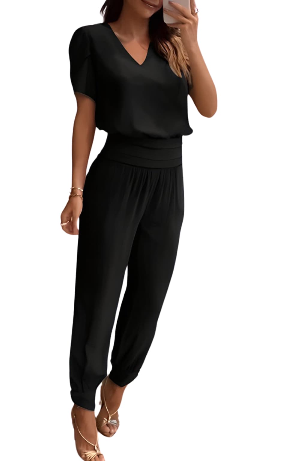Women’s Blouse and High-Waisted Trousers Set