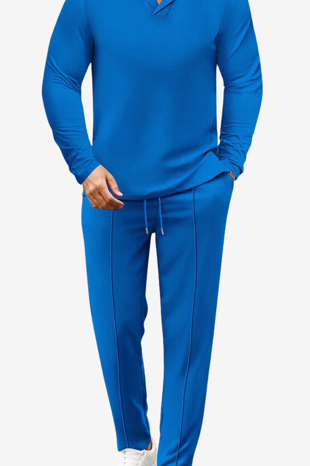 Men's Check Long-Sleeve Shirt &amp; Trousers Casual Set