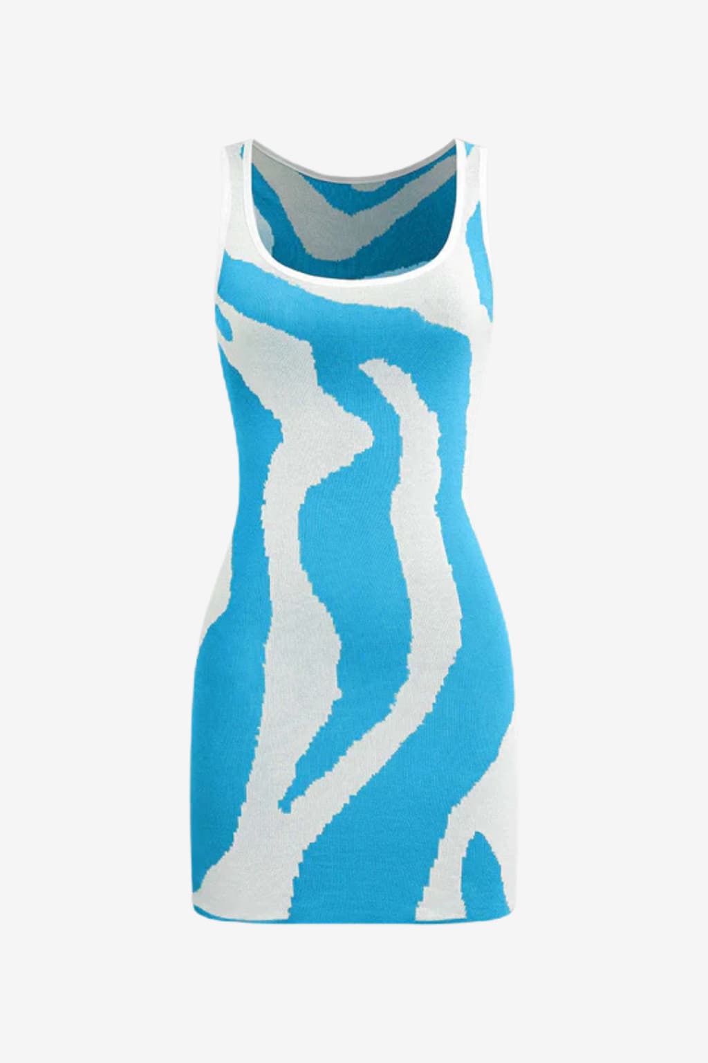 Women's Sleeveless Knit Mini Dress Fitted Multicolour Pattern