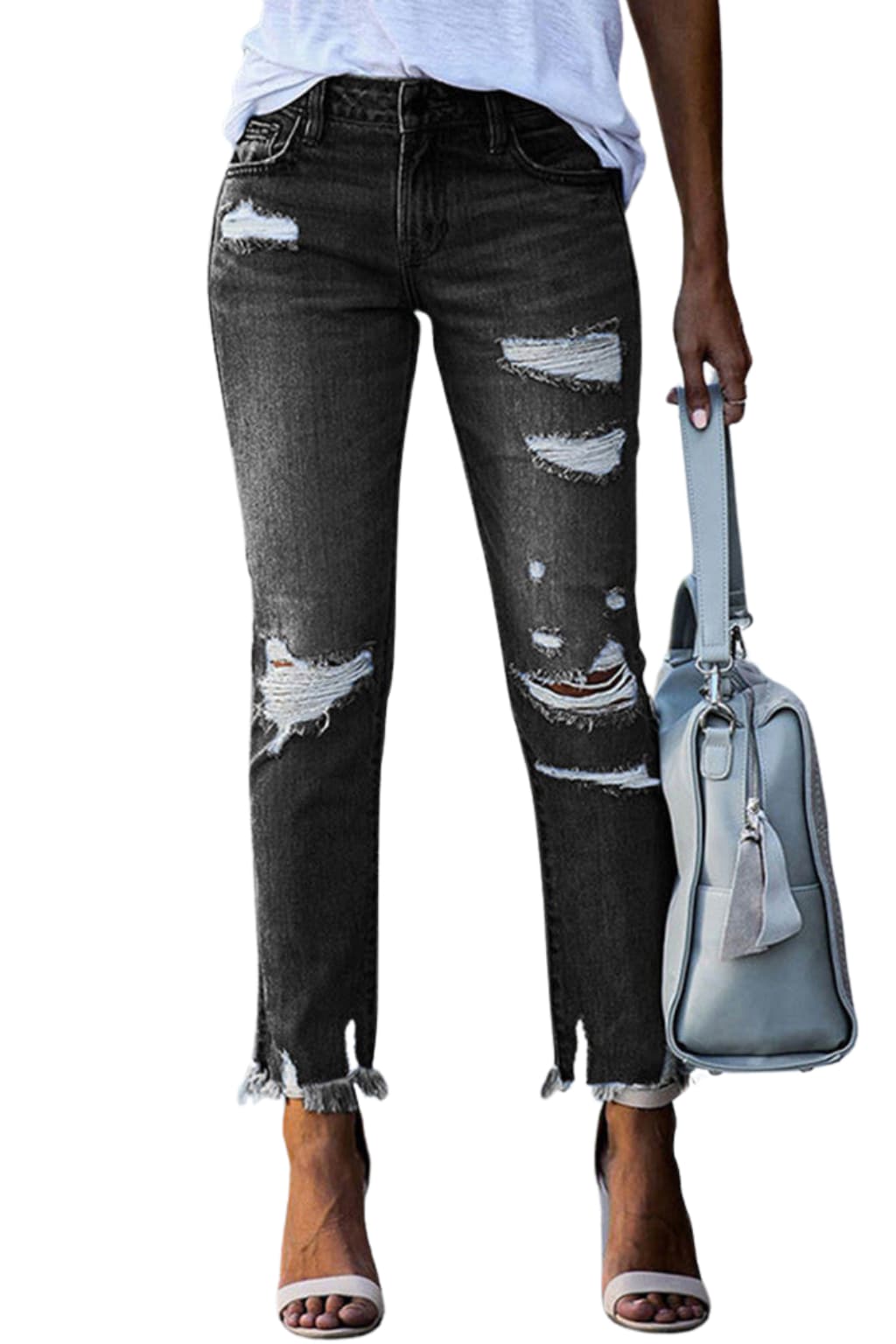 Women’s Ripped Slim-Fit High-Waist Denim Jeans