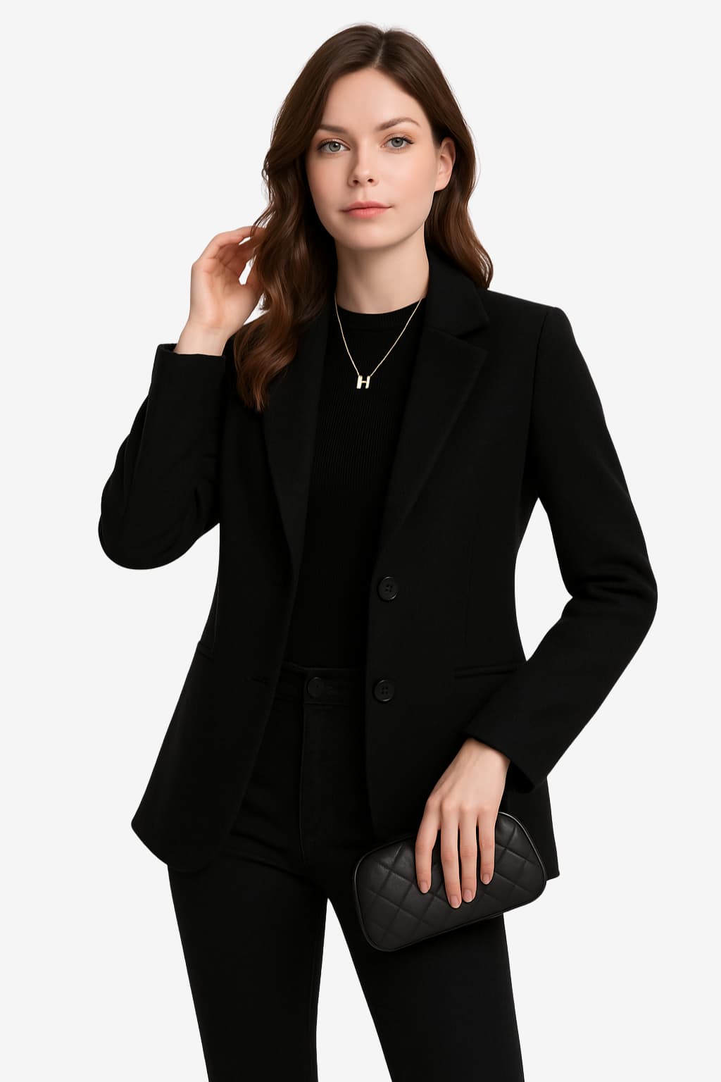 Women’s Tailored Blazer with Pockets Long Sleeve