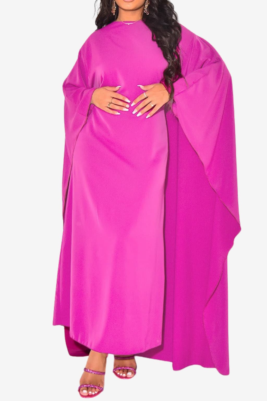 Women’s Maxi Dress V-Neck Long Sleeve Flowy Fit