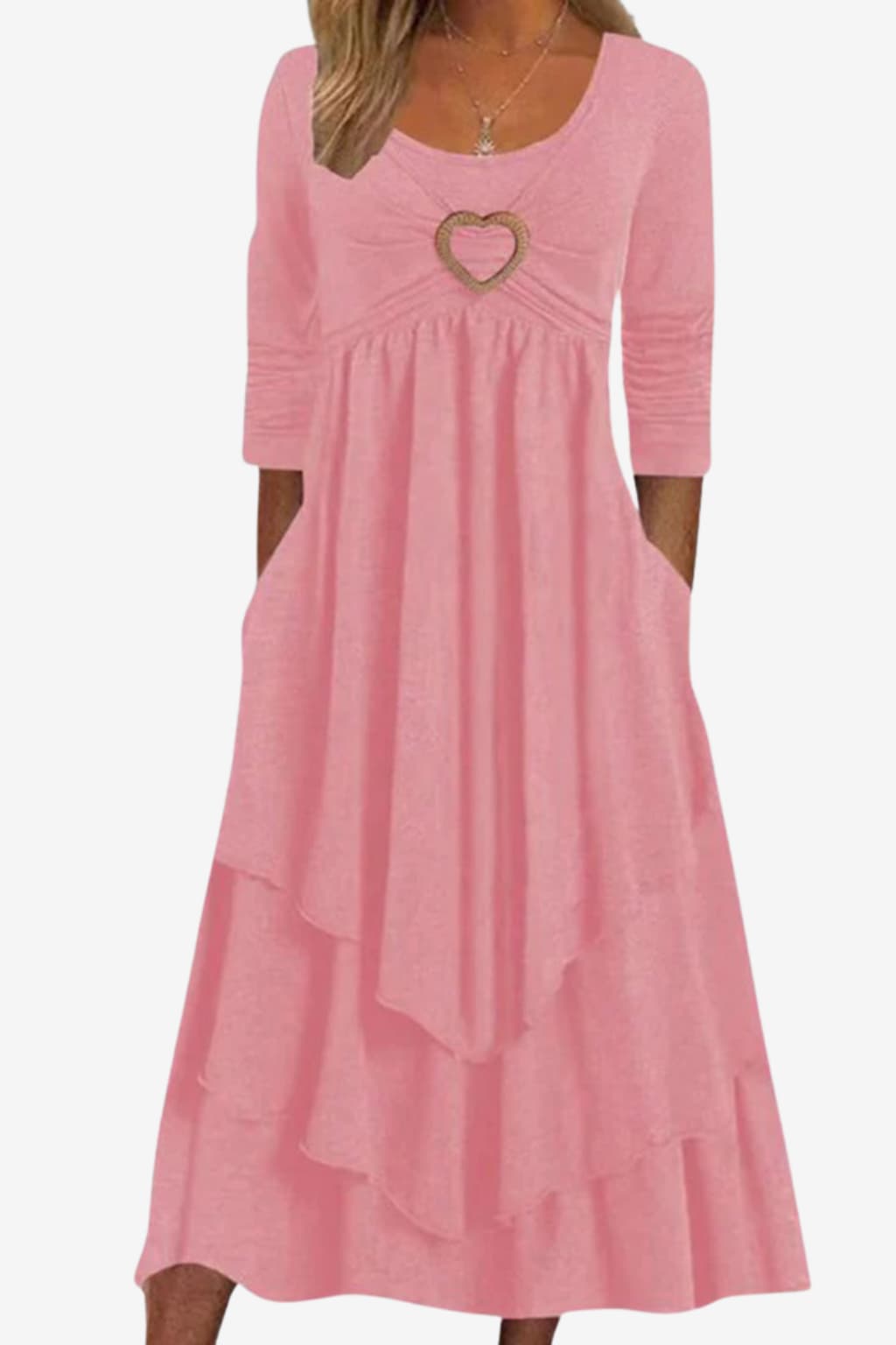 Women’s Long Sleeve Maxi Dress with Pockets A-Line Fit