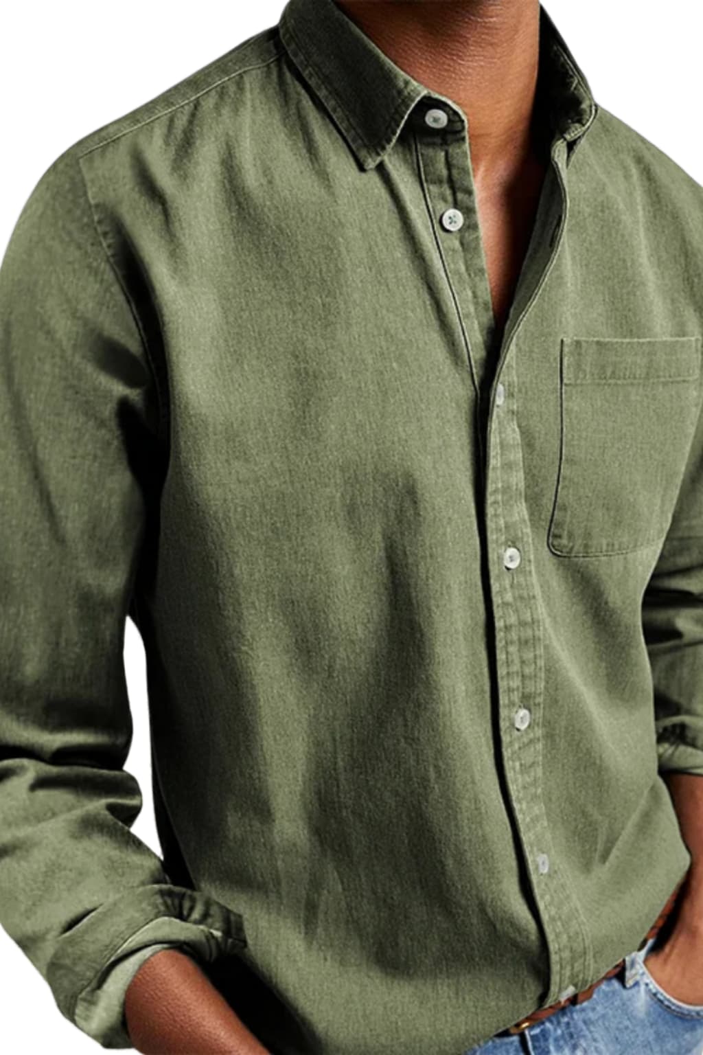 Men’s Long Sleeve Button-Up Shirt Classic Fit Casual