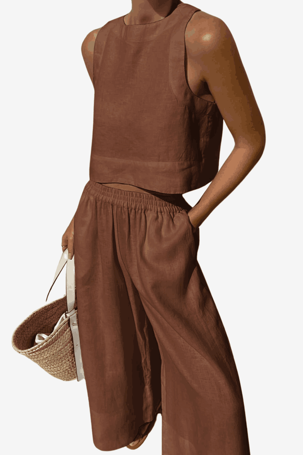 Women's Linen Two-Piece Set - Lightweight Summer Outfit