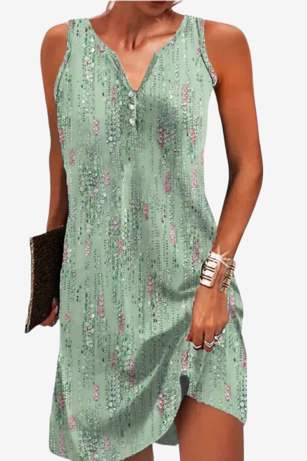 Women's Floral Summer Dress V-Neck Sleeveless A-Line Mini