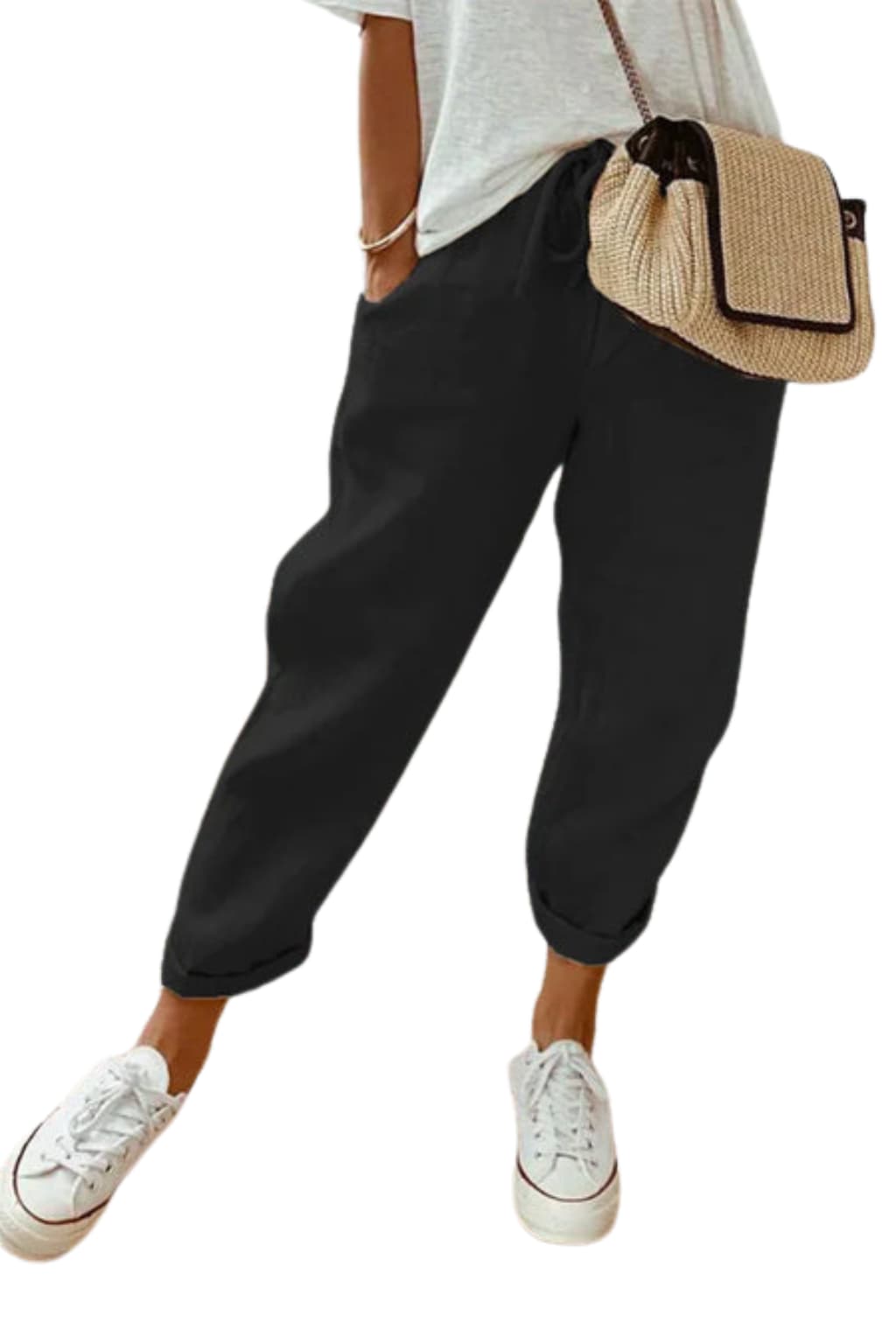 Women's Linen Cropped Trousers