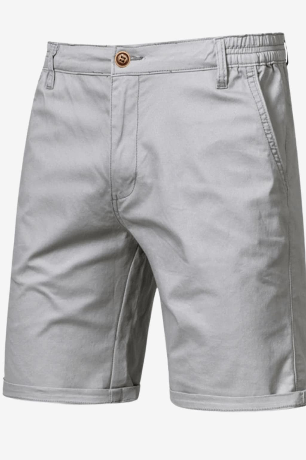 Men's Casual Summer Shorts - Lightweight Cotton Blend, Elastic Waist, Khaki