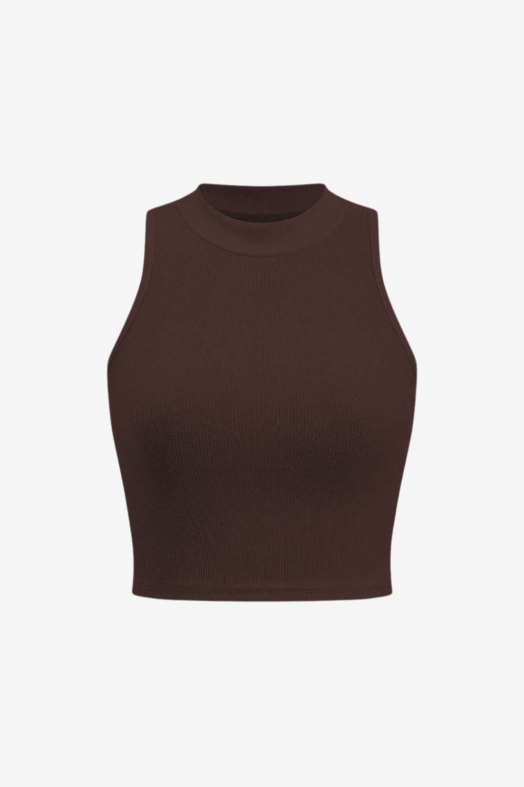 Women’s Ribbed Sleeveless Crop Top High Neck Knit Vest