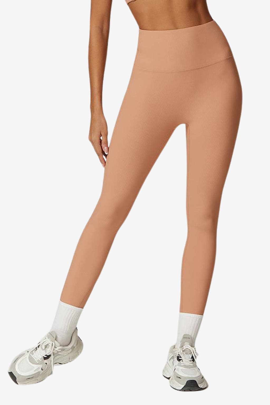 Women’s High Waist Ribbed Gym Leggings Full Length