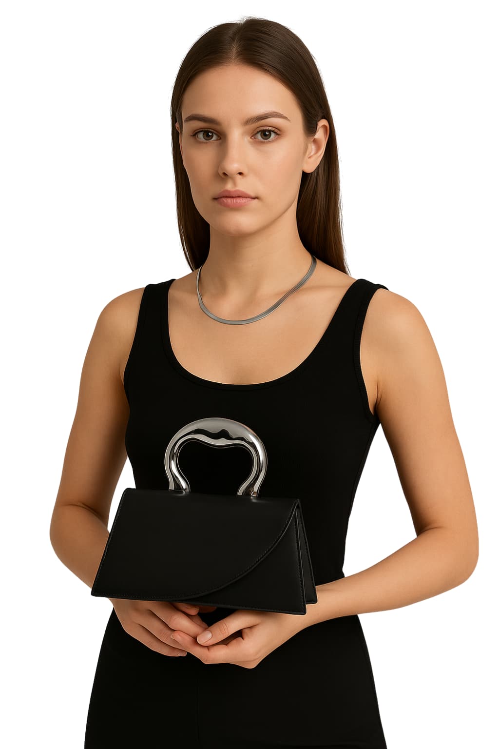 Women’s Trapezoid Tote Bag with Metal Handle