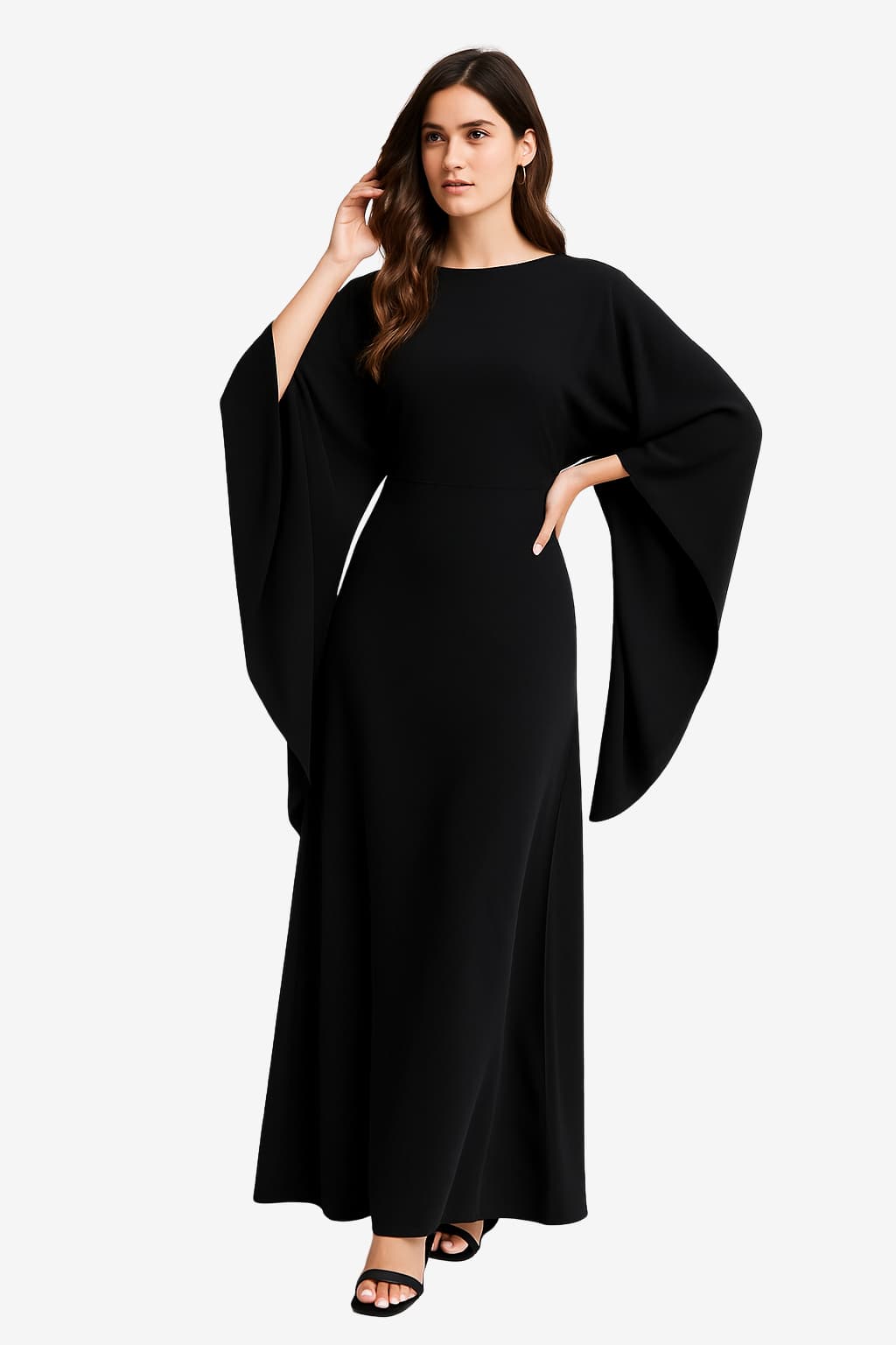 Women’s Maxi Dress V-Neck Long Sleeve Flowy Fit