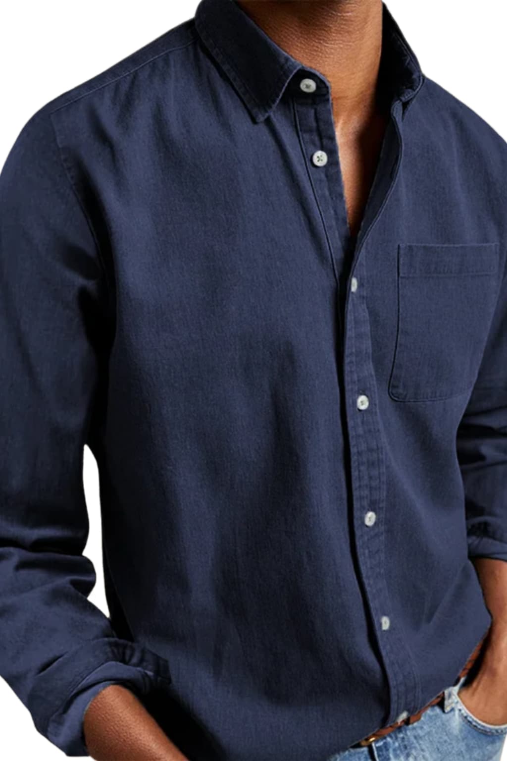 Men’s Long Sleeve Button-Up Shirt Classic Fit Casual