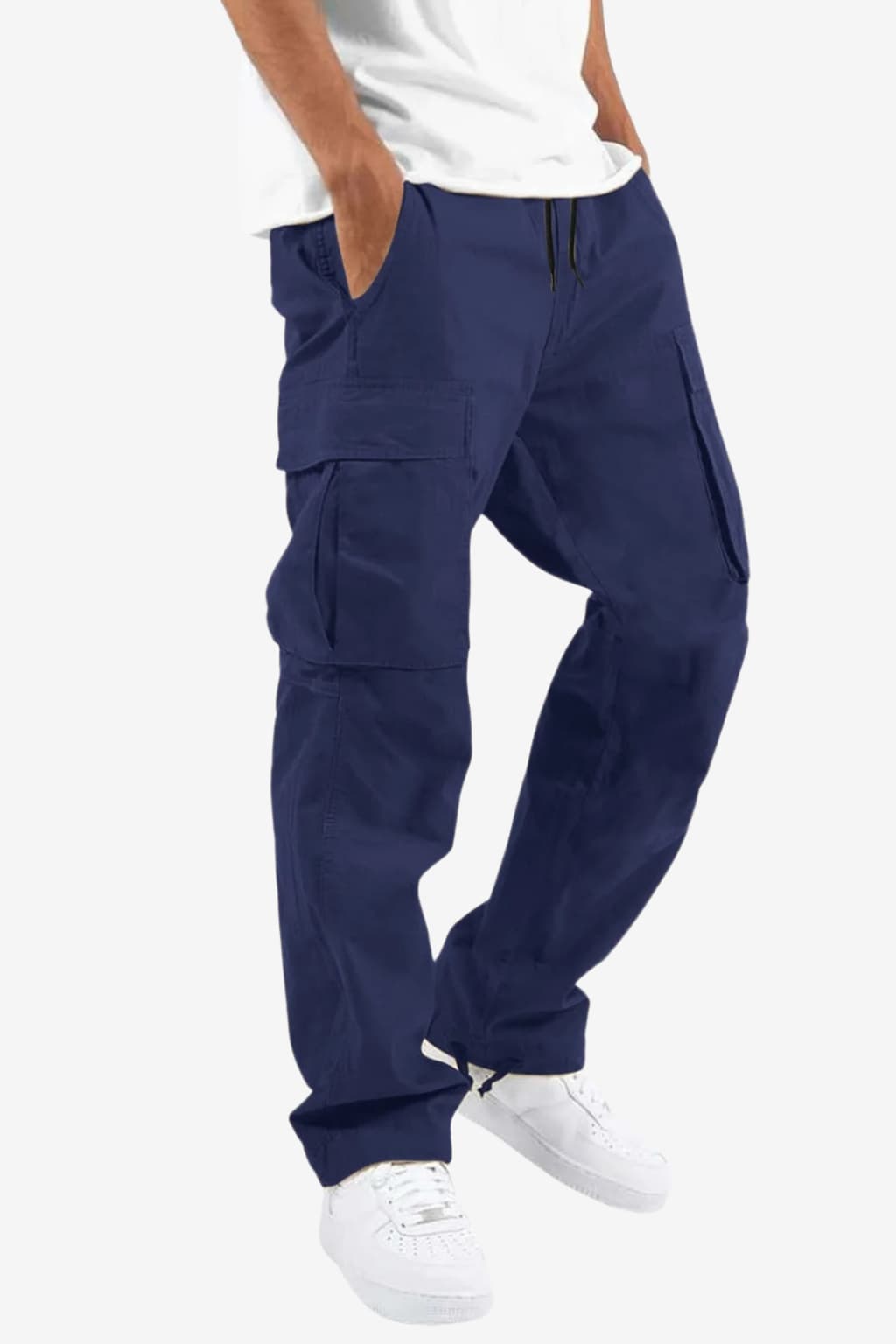 Men's Wide Fit Cargo Trousers, Cotton Blend, Multi Pocket