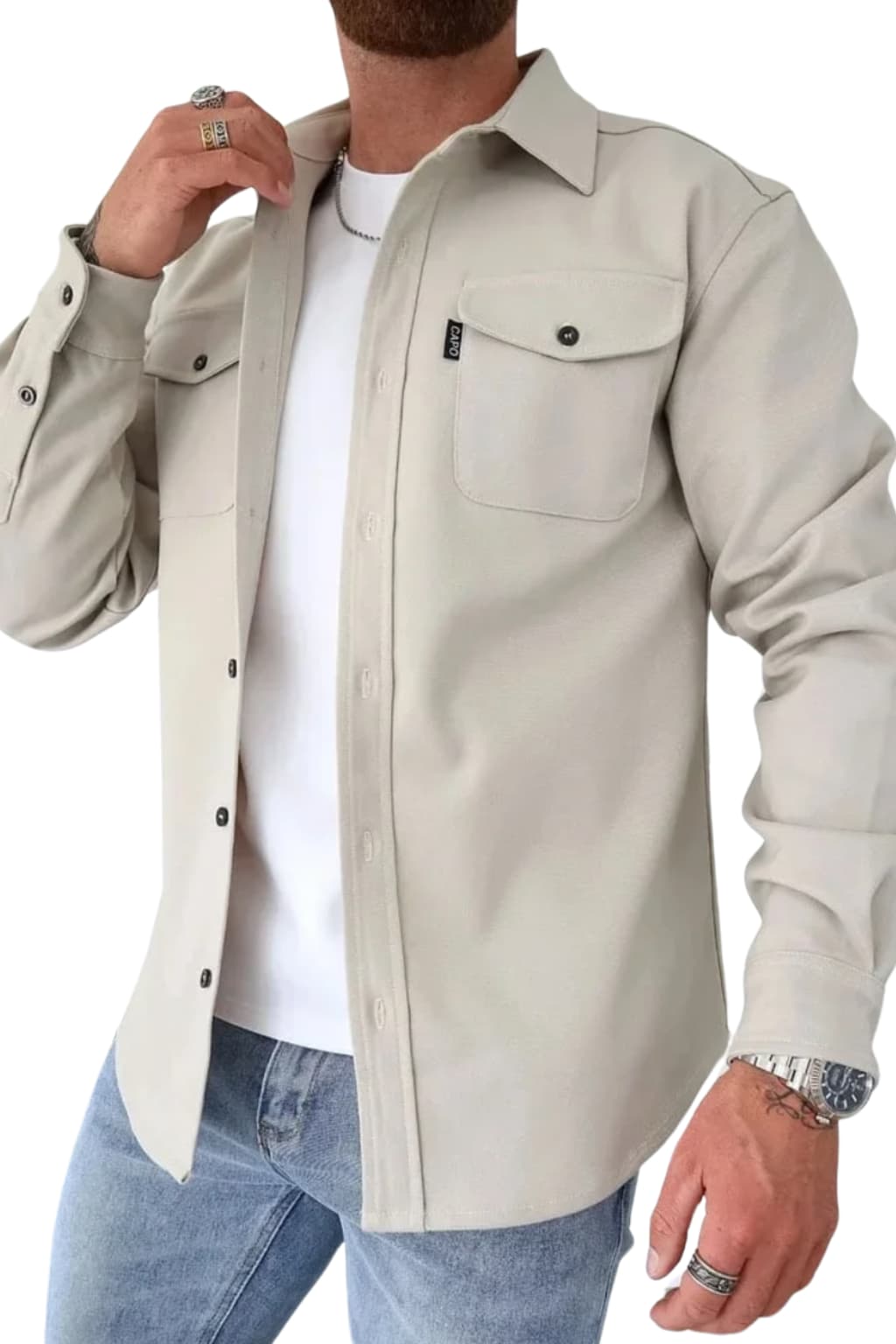 Men’s Casual Button-Up Shirt Long Sleeve Autumn Fit